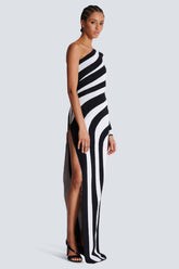 Long Asymmetrical Striped Knit Dress | Dress In Beauty